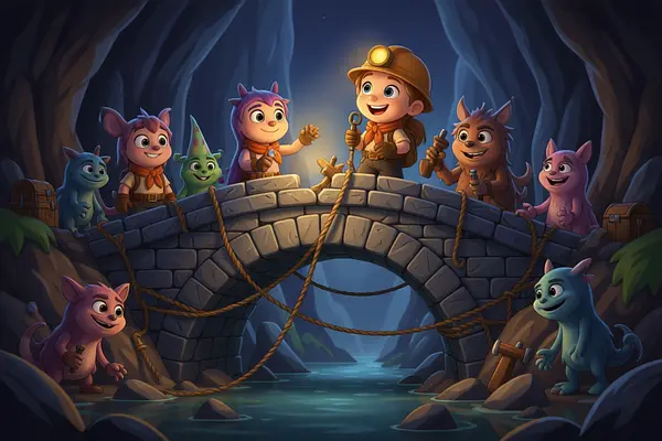 Internal page illustration of personalized book about Underground kingdom